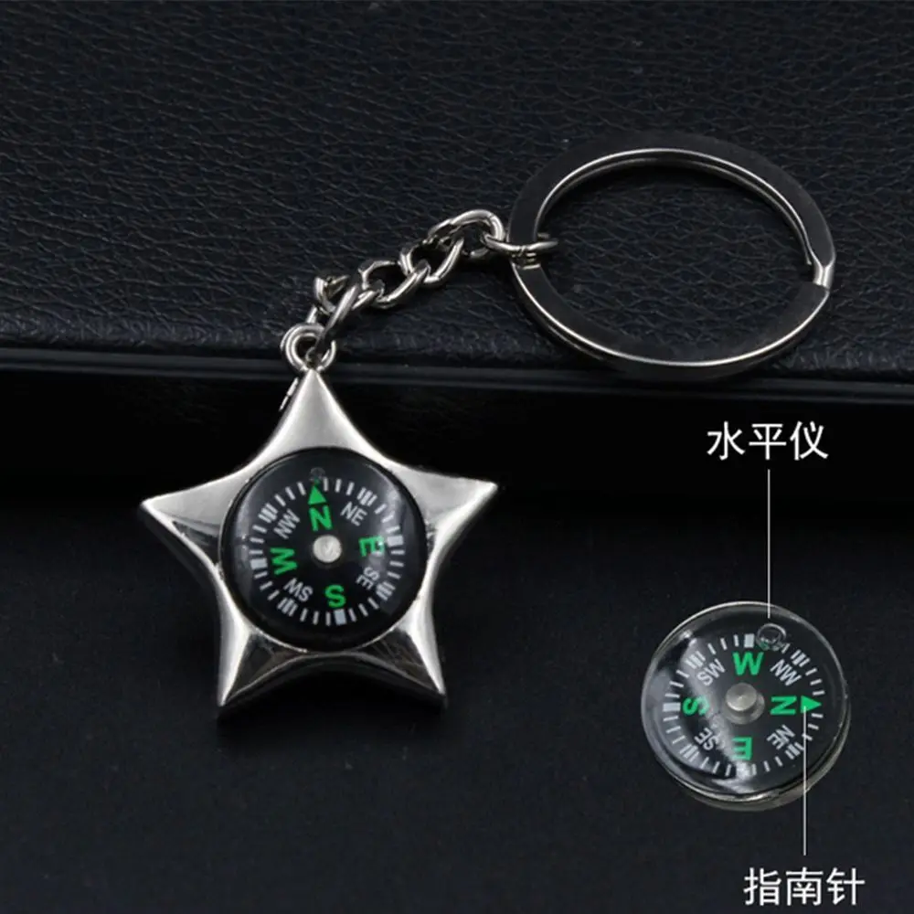 

Five-pointed Star Keyfob Keyring Compass Gifts Keychain Ring Key Holder
