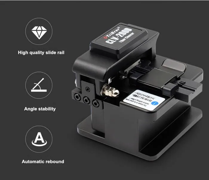 New Starter High-precision automatic Tribrer fiber cleaver 24 faces optic fiber fusion splicer mini cable cutter CLV-200D