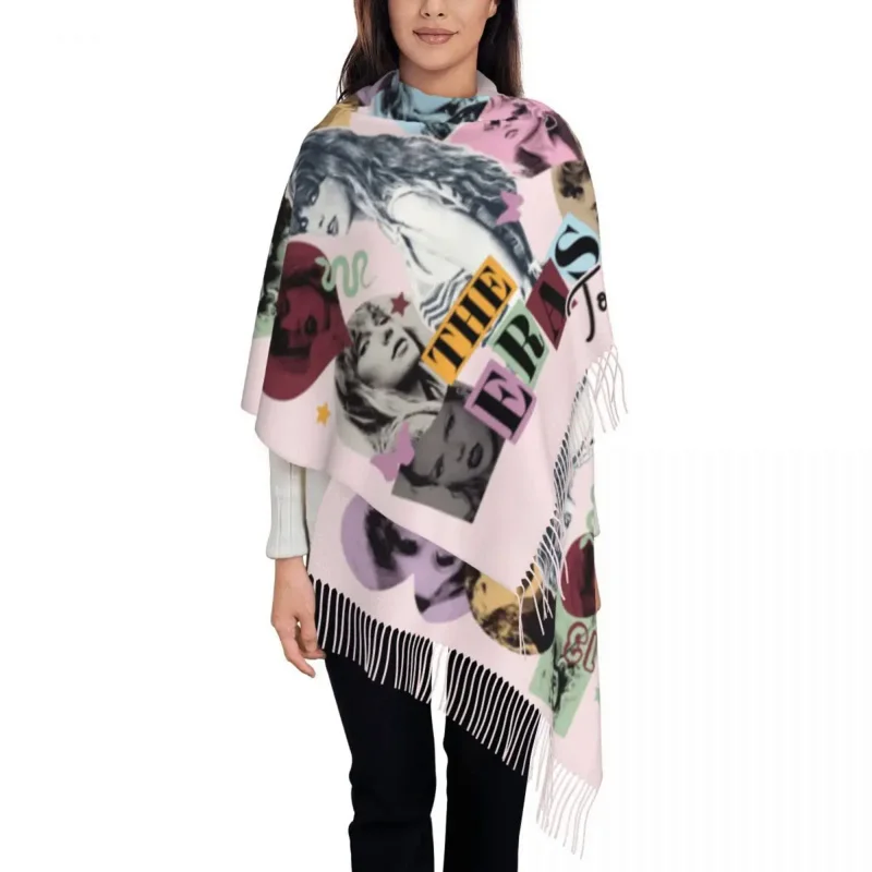 

Taylor Retro Eras Tour Swift Y2K 2023 Tour Scarf Womens Fall Winter Shawl Wrap Music Concert Long Large Shawl Scarf Daily Wear