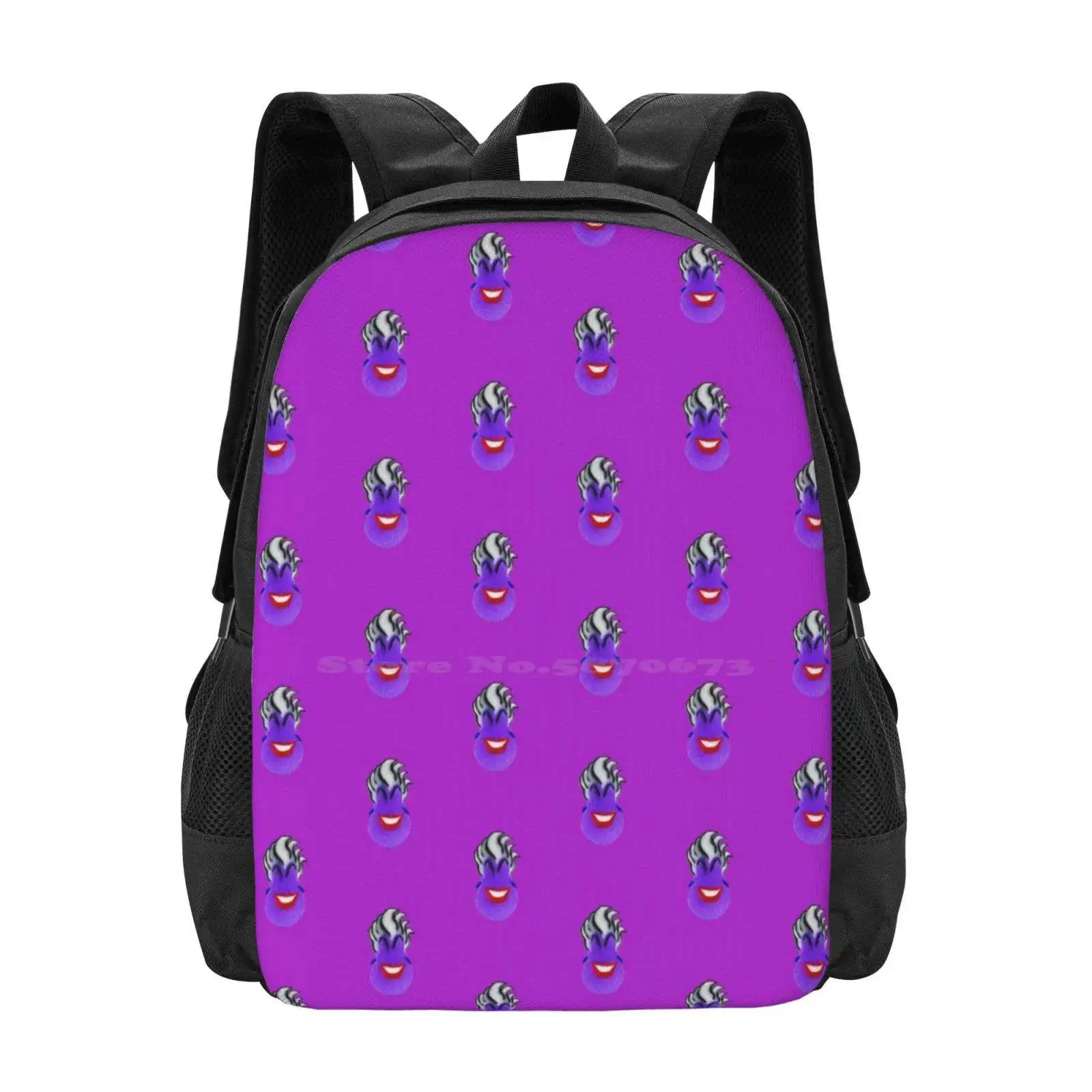 

Villain Ursula Airbrushed Silhouette Pattern Design Bag Student'S Backpack Villain Ursula