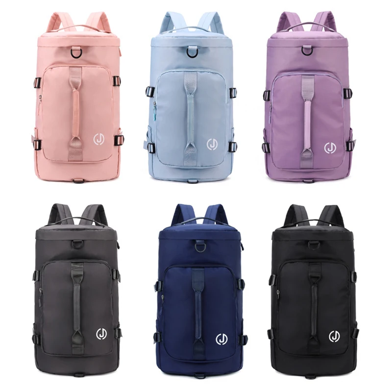 Pink Female Gym Fitness Bag Women'S Weekend Backpack Travel Waterproof Shoulder Handbag Shoes Tennis Outdoors Sports Duffle Bags