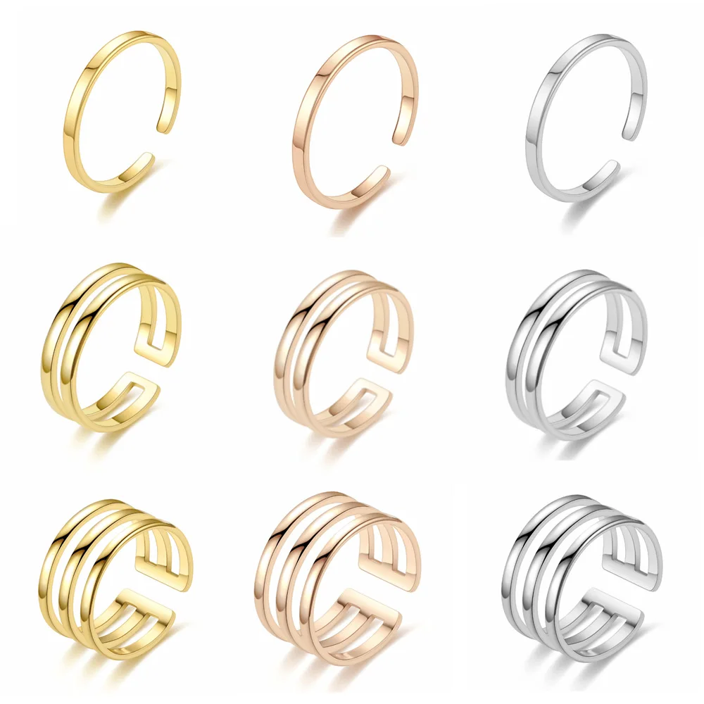

Kaifanxi Simple Open Titanium Steel Ring Japan and South Korea Popular All-match Adjustable Couple Ring Jewelry Wholesale