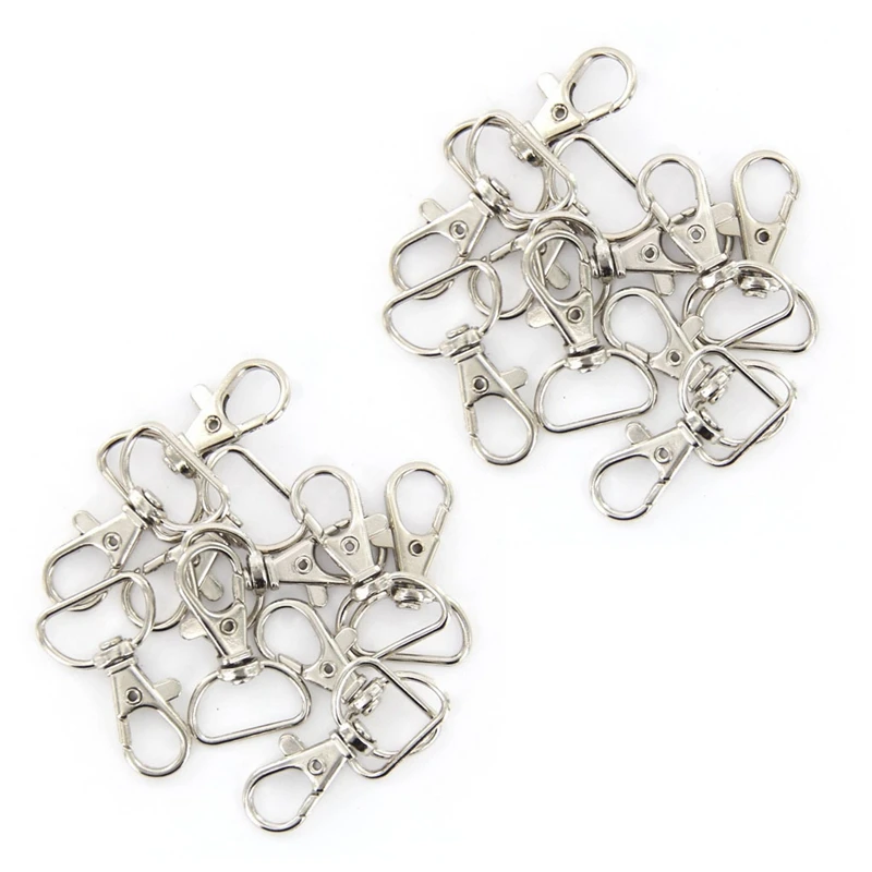 

20 шт., шарнирные карабины серебристого цвета 23 мм X 38 мм