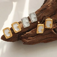 amaiyllis 18k gold vintage square enamel cloud glaze texture earrings light luxury palace enamel earrings jewelry