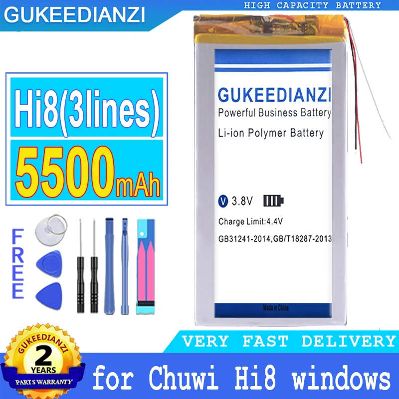 

5500mAh GUKEEDIANZI Battery Hi8 (3lines) for 8" Chuwi Hi8 Windows Tablet 3263156 3565158 Replacement Bateria Baterij + Tools