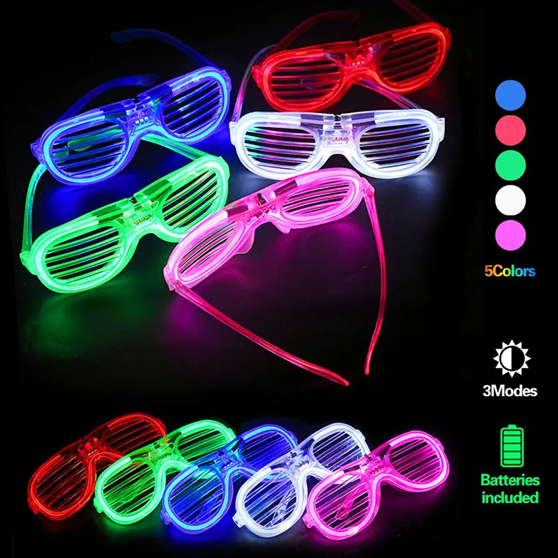 

1Pcs Glowing Shutter Shades LED Glasses Flashing Glasses Glow In The Dark Halloween Party Decoration Supplies Festival Gifts