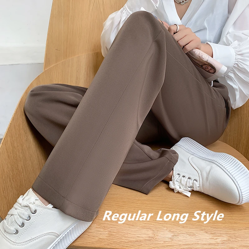 

2022 New Wide Legged Women's Pants High Waist Female Black Elegant Minimalism Office Work Loose Trousers Spring Autumn