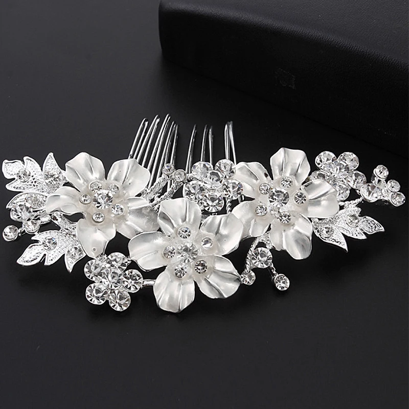 

Bride Headdress Adult Hair Accessories Flower Hair Handmade Rhinestone Tuck Comb