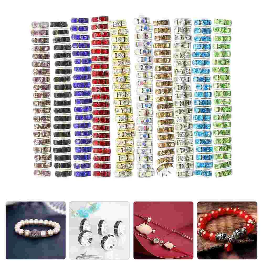 

200 Pcs Color Flat Edge Spacer Beads Bracelets Making Adults Spacers Charms Jewelry White Beaded Bulk Crafting Supplies