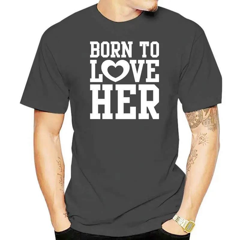 

Парная футболка для рожденных, чтобы любить его, парные подарочные наборы, подарок для жены, подарок для мужа, пары в подарок