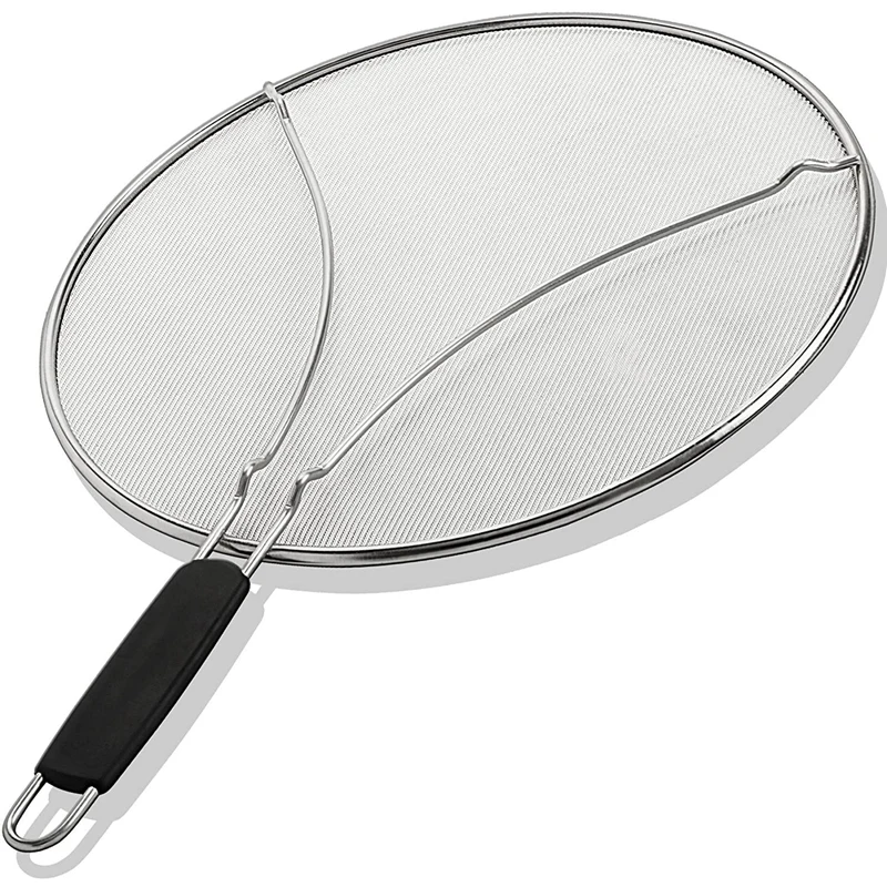 

13 Inch Grease Splatter Screen For Frying Pan, Protects Skin From Burns, Splatter Guard For Cooking, Keeps Kitchen Clean