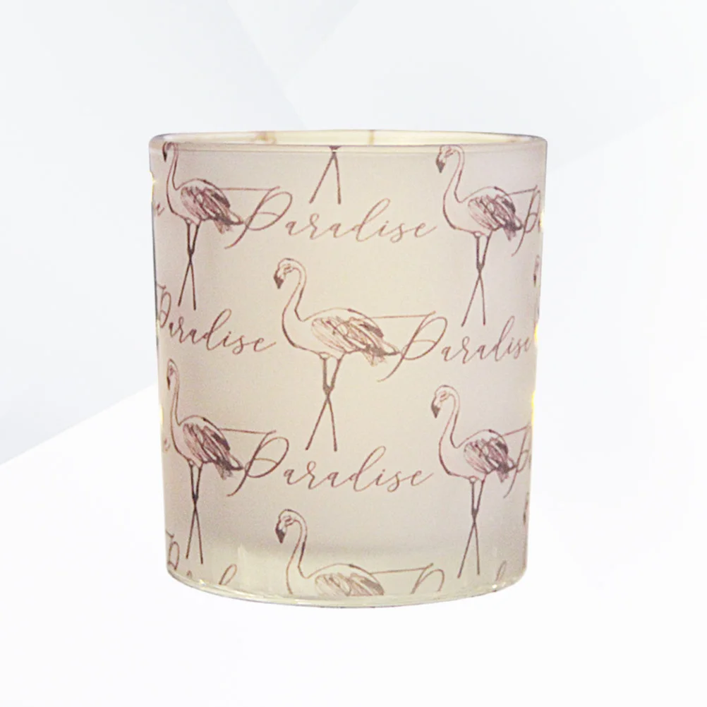 

1 pc Cups Delicate Decorative Glass Printed Tealight Holder for Cafe