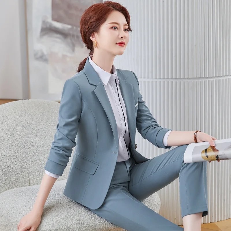 

2022 New Autumn and Winter Long Sleeves Business Women's Clothing Suit Business Formal Wear White-Collar Workwear Graceful Fashi