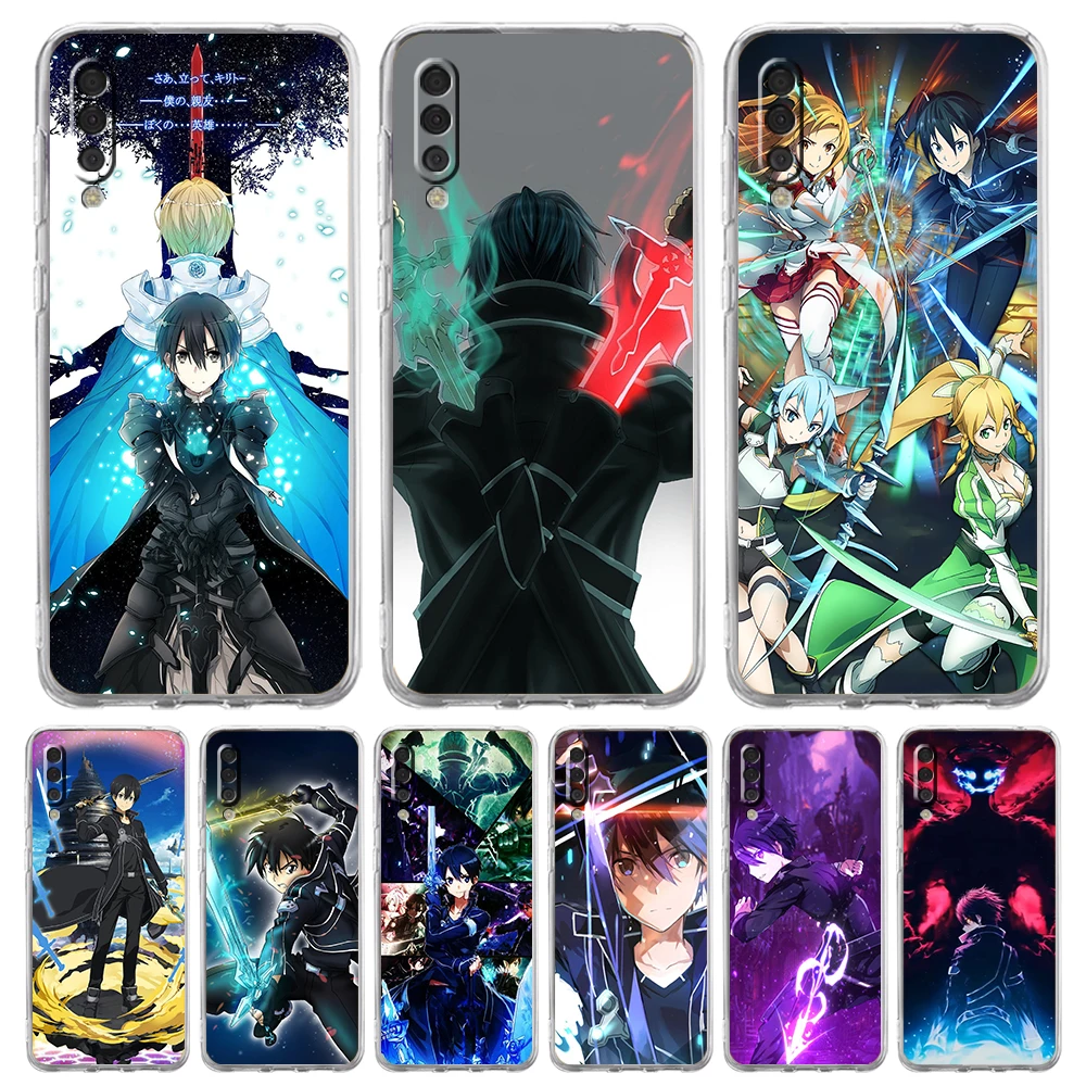 

Sword Art Online Anime Phone Case for Samsung Galaxy A12 A22 A10 A20 A30 A40 A50 A52 A02 A03S Transparent Shockproof Soft Shell