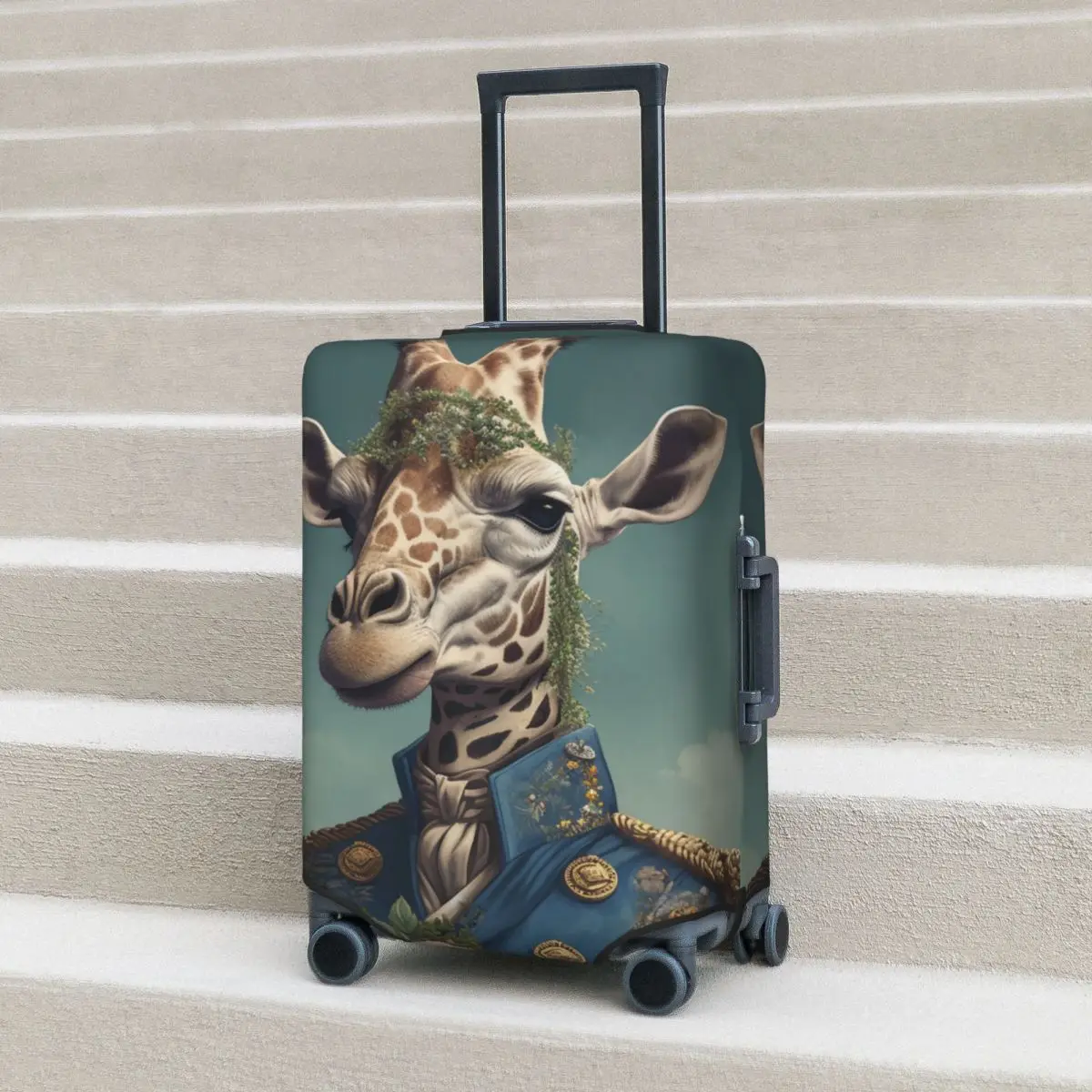 

Giraffe Suitcase Cover Dapper Clothing Multi Style Vacation Cruise Trip Practical Luggage Supplies Protector