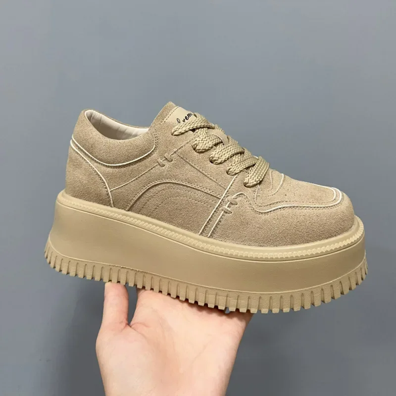 Роскошные модные женские кроссовки CLAIAMI на толстой подошве кожаная обувь со