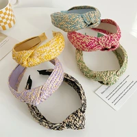 summer straw cross knot hairbands headbands for women girls ornament accessories hair accessories wholesale