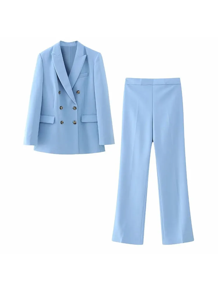 

Женский облегающий двубортный Блейзер BSK & ZA & TRF, Повседневная Верхняя одежда с длинным рукавом, модель 3736044, 2023