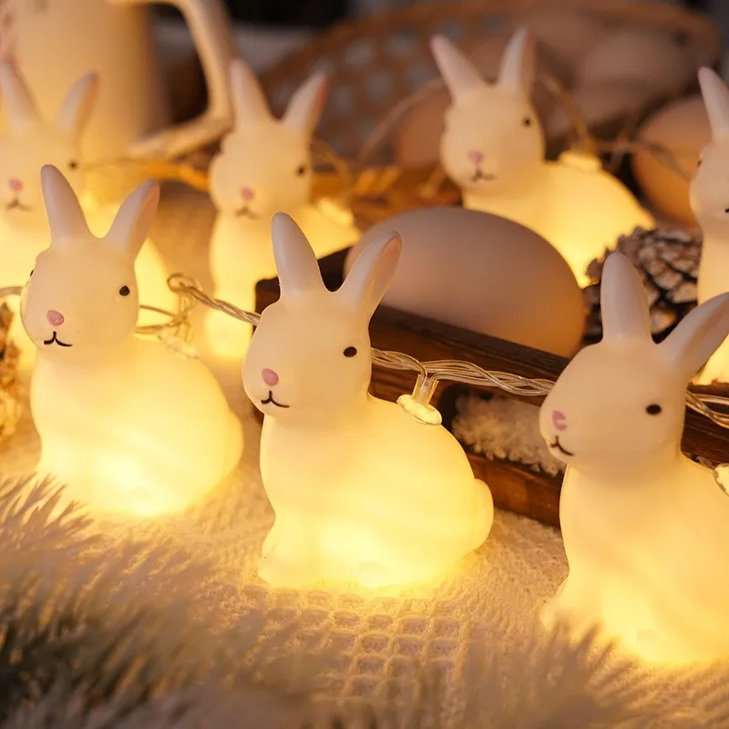 

1.5M 10LED Easter Rabbit String Light Bunny Festive LED Lamp Battery Operated Home Party Decoration Supplies Easter Decoration