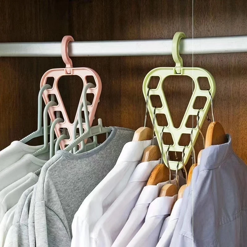 

Clothes Hanger Racks Multi-port Support Circle Clothes Drying Multifunction Plastic Clothes Hanger Organizer Hanger Space Saving