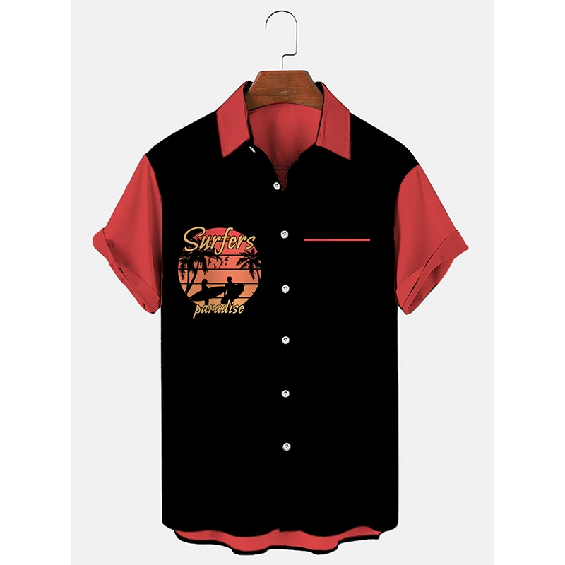 

Мужская гавайская рубашка Badassdude 2023, свободная стрейчевая рубашка, Мужской однобортный Топ с 3d принтом кокосового дерева и короткими рукава...