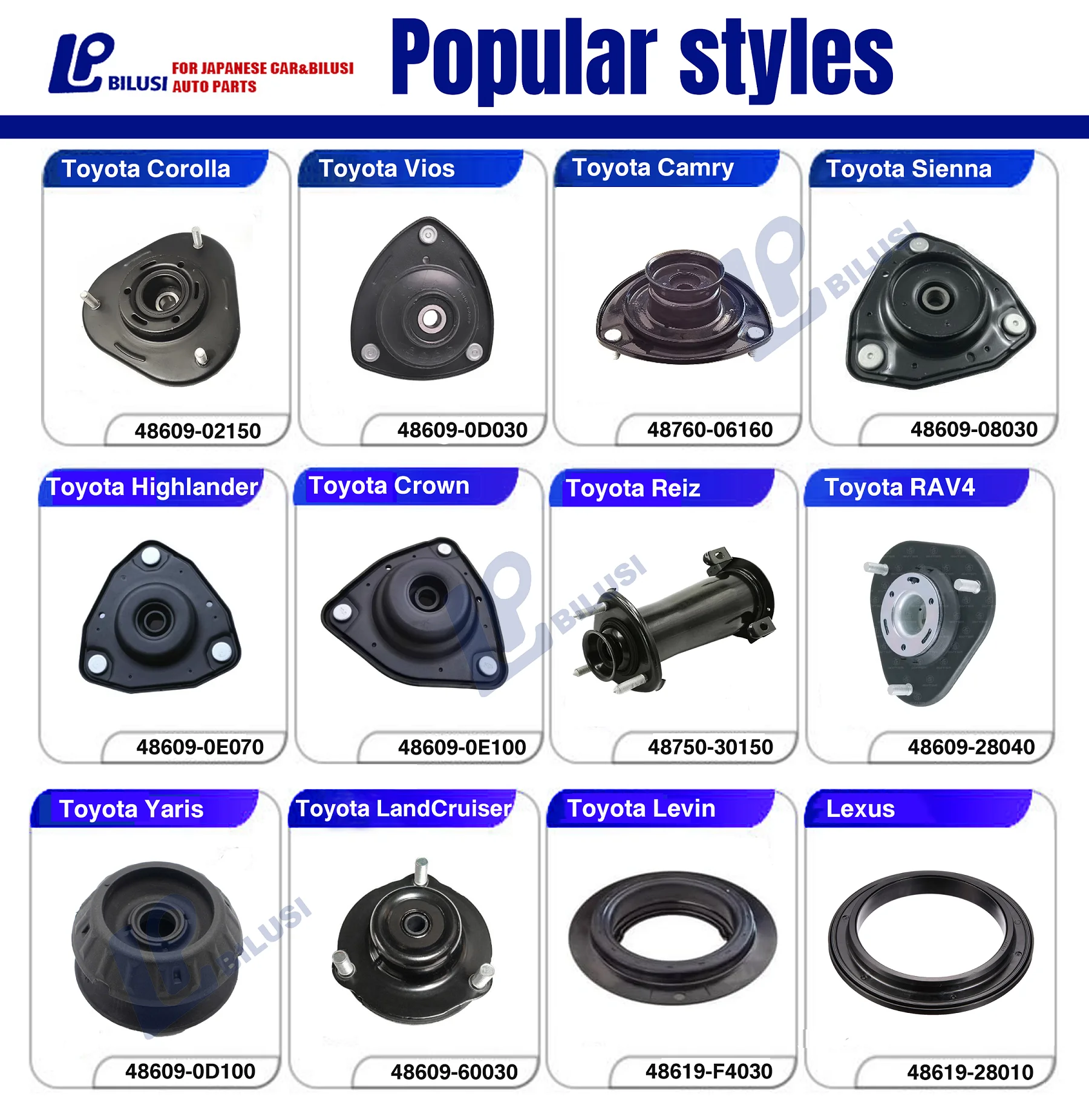 Фото Крепление стойки переднего амортизатора Bilusi для Toyota Zelas AGT20 RAV4 ZSA4 ASA4 ZGR2 13-16 OE:48609-21070 48609-42040 48609-0R040 №3