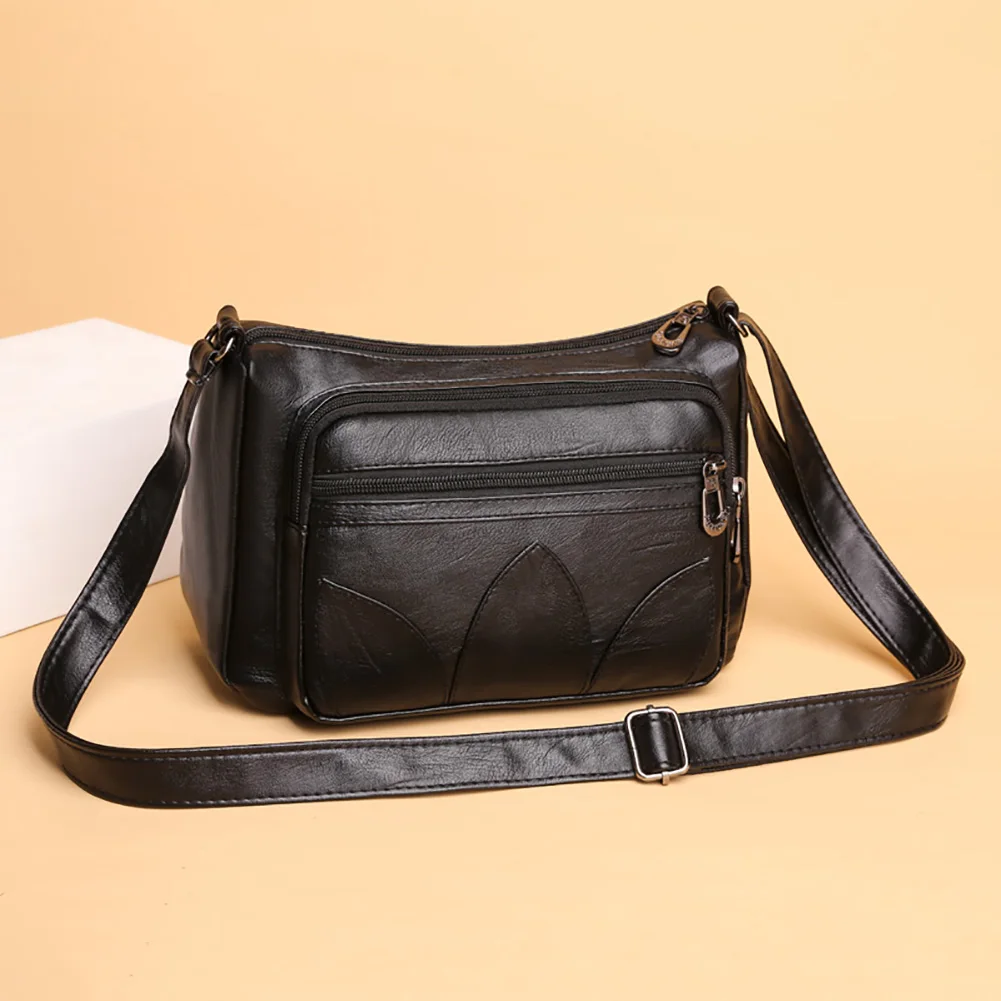 

Women Simple Multi-Layer Shoulder Bags Female PU Leather All-Match Travel Handbags for Women Shopping Travel