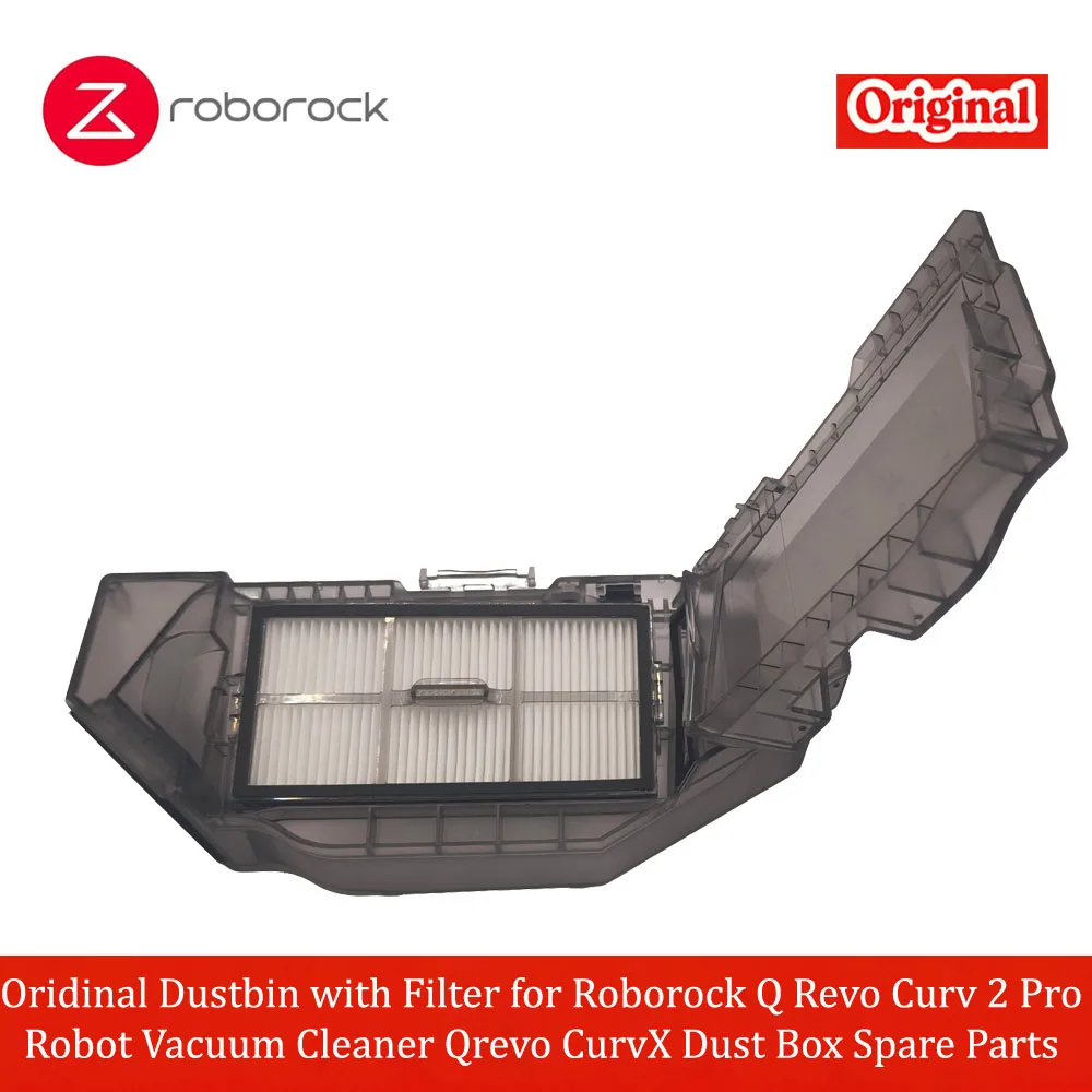 Фото Оригинальный контейнер для мусора с фильтром для робота-пылесоса Roborock Q Revo Curv 2 Pro, запасные части для пылесборника Qrevo CurvX №1