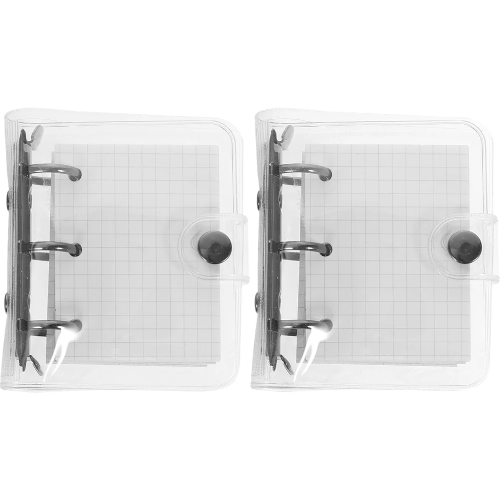 

2 Sets Transparent Shell Mini Binder Travel Note Book Elegant Loose-leaf Notepad