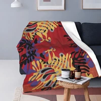 abstract geometric algae blankets fleece decor matisse multifunction lightweight thin throw blanket for bedding bedroom quilt