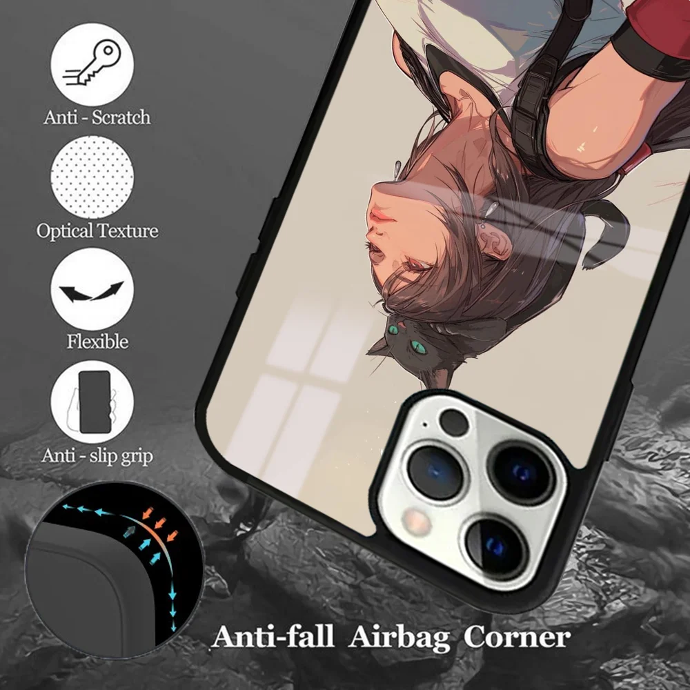 Чехол для телефона Game K-Kaine Final Fantasy VII iPhone 16 15 14 13 12 11 Pro Max Plus Mini Magsafe Mirror беспроводной