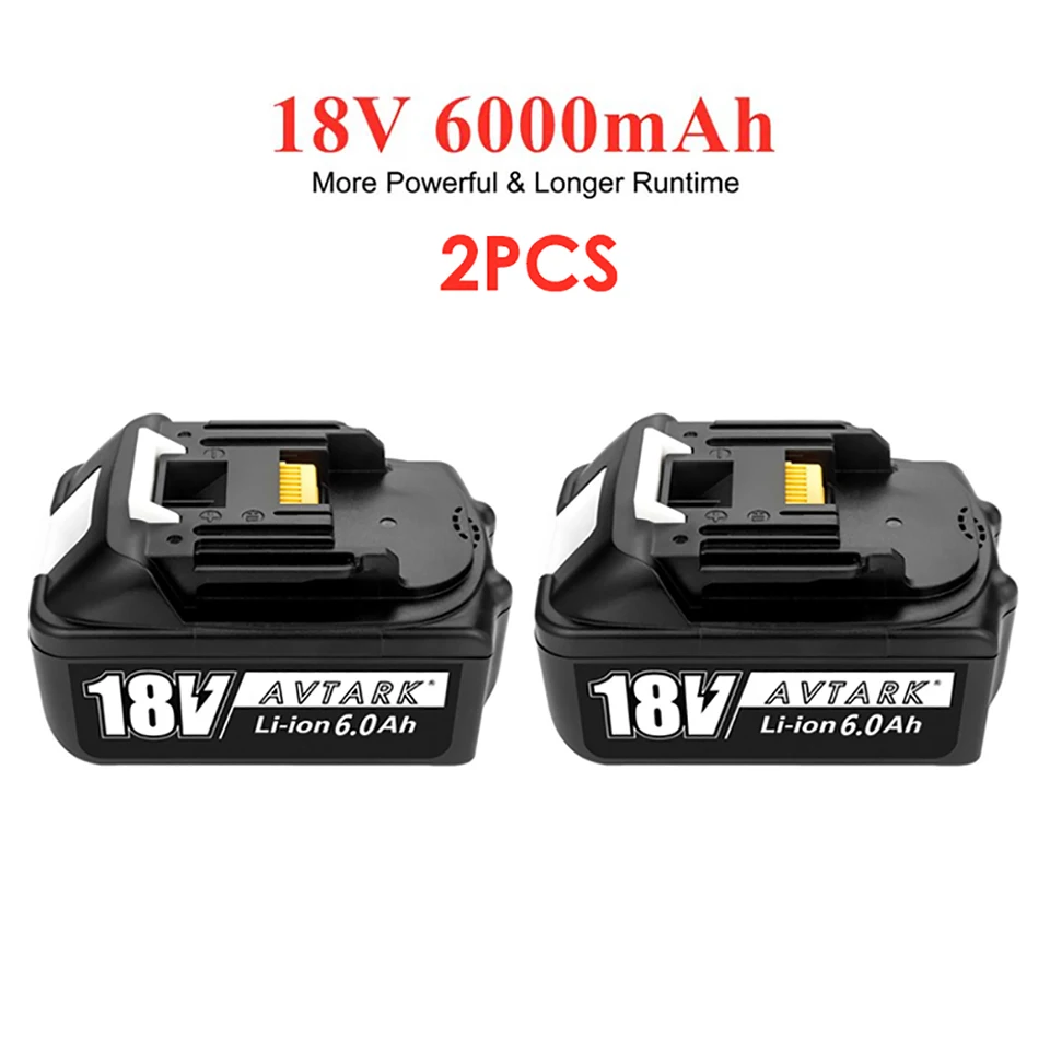 

BL1860B 18V 6000mAh Battery Backup Battery for Makita Cordless Drill 18VBL1860 BL1840 BL1850 with 3A DC18RF Charger