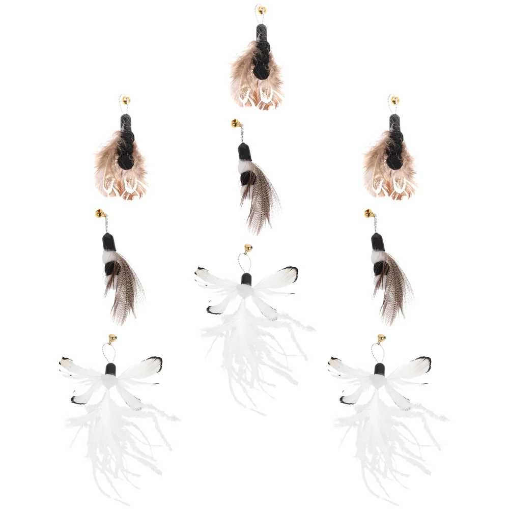 

9 Pcs Replacement Head Cat Teaser Toy Plastic Wand Toys For Indoor Cats