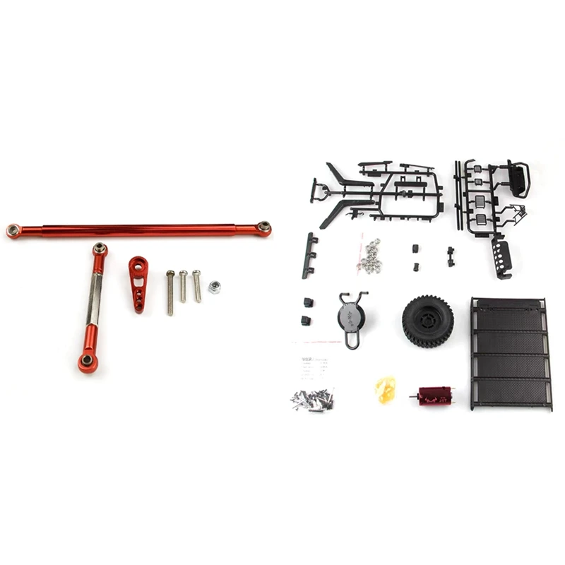 

Steering Rod Servo Link Servo Arm With Roof Luggage Rack Bumper Pedal Snorkel Lampshade Set,For MN86K 1/12 RC Car Parts