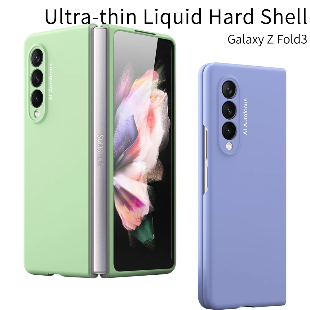 

Anti-Drop Slim Thin Protective Mobile Phone Case For Samsung Galaxy Z Fold 3 Case Shockproof Cover Silicone Stand Back Cover