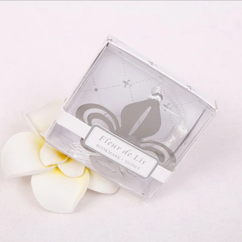 

20PCS Creative Irises Metal Bookmark Wedding Favors And Gifts Souvenirs For Guests Bookmarks With Boxes Table Centerpiece
