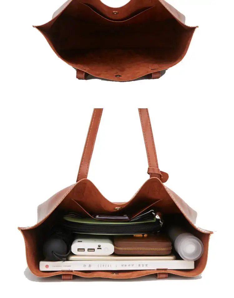 Women's Large Brown Soft Leather Tote Shoulder Bag from , Big Capacity Tassel Handbag with Distinctive Design - 156 Characters