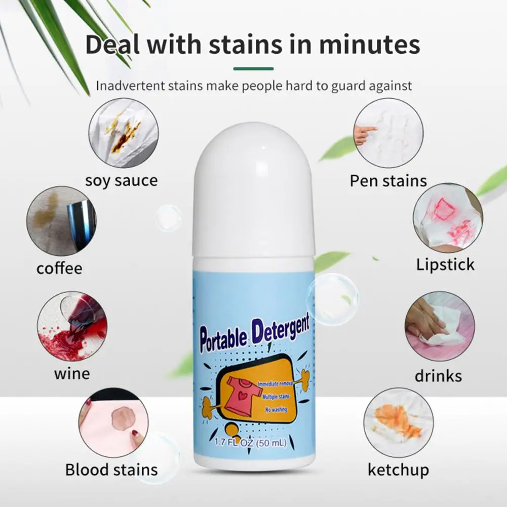 

50ml Stain Remover Roller Non-washing Universal Remove Coffee Stains Plastic Magical Stain Remover Rolling Bead for Home