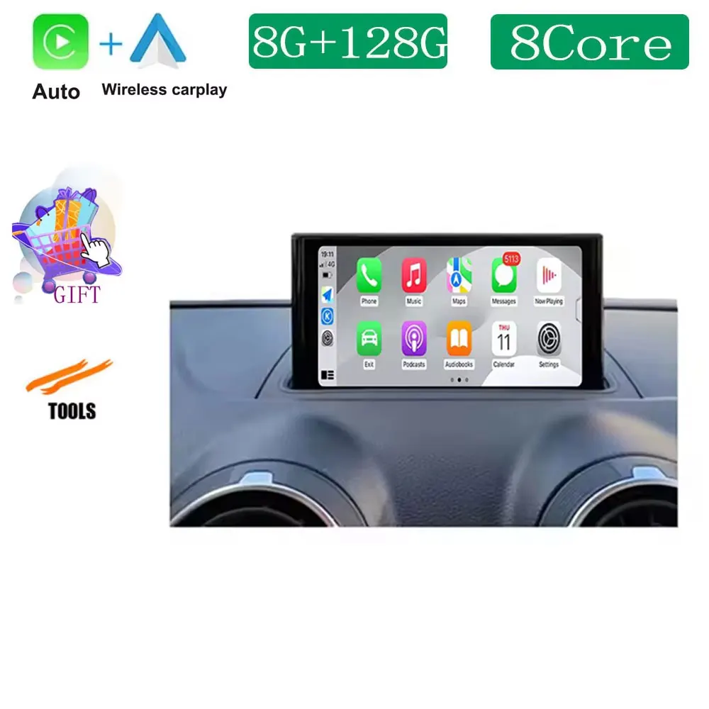 

7 дюймов для Audi A3 2013-2018 Android 14 Автомобильные аксессуары Мультимедийные автоматические беспроводные мониторы Carplay Радио Видео Стерео DSP SWC BT