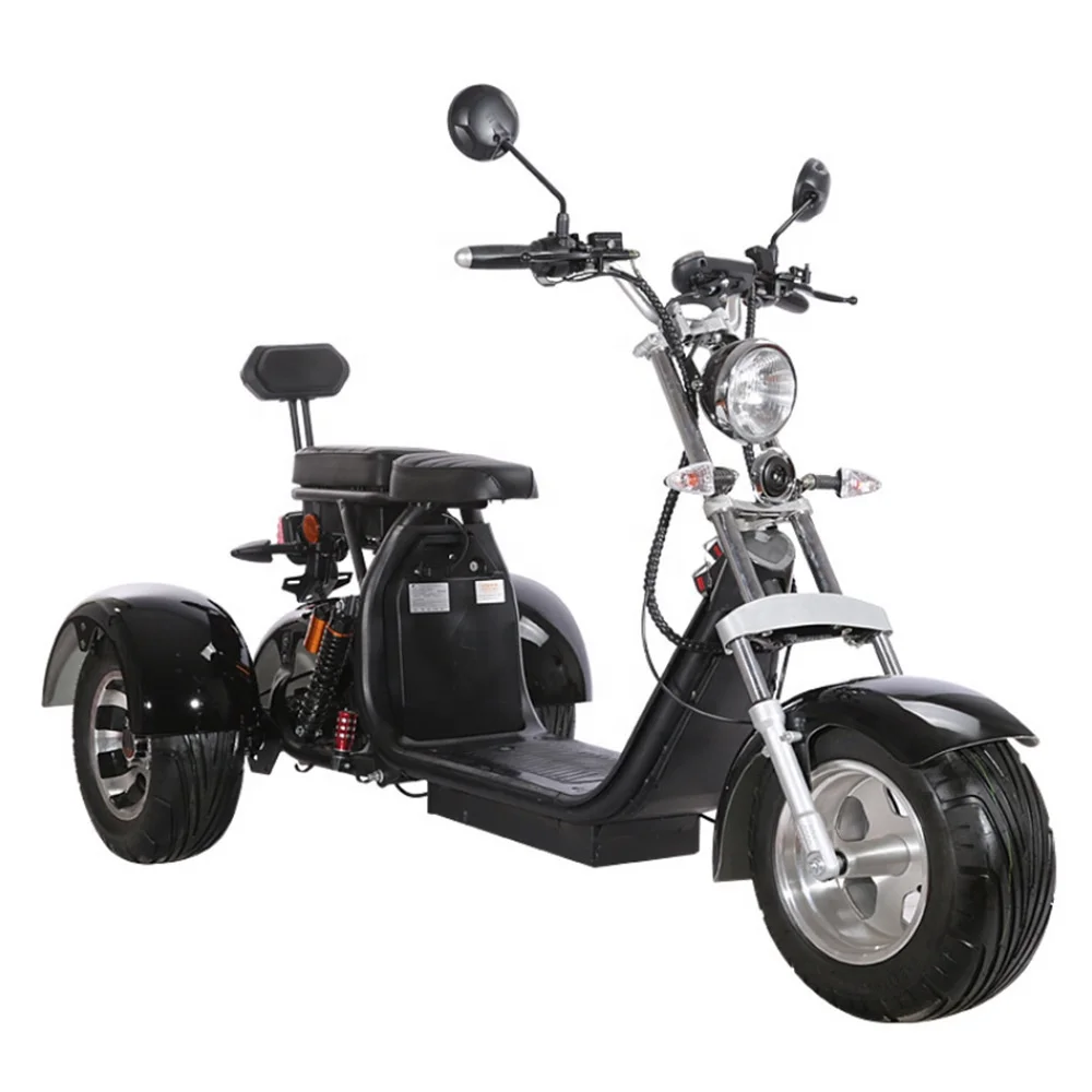 

2020 new 1500w 60v12ah/20ah aluminium wheel two seat three wheel electric scooter/fat tire trike/citycoco tricycle