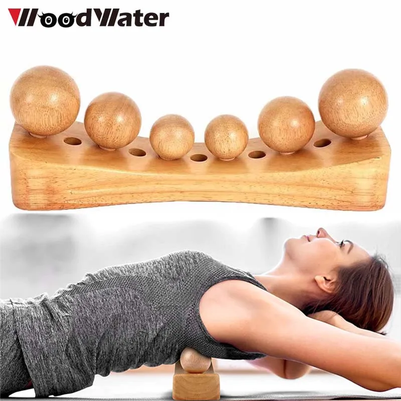 

Wood Psoas Muscle Release Tool and Personal Body Massager for Back Pain Relief, Trigger Point Physical Therapy with 6 Heads