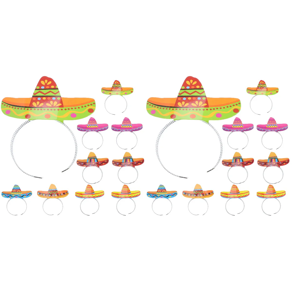 

24 pcs Mexican Party Headbands Props Day of The Dead Headbands Mixed Style