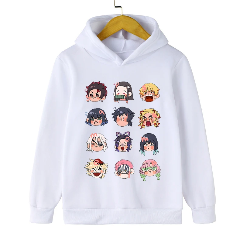 

Толстовки Kimetsu No Yaiba, Детская толстовка из аниме серии Harajuku, комикс, модная комиксная толстовка, повседневная одежда для девочек
