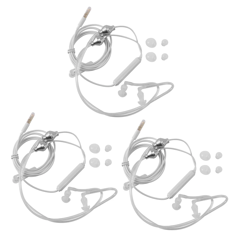 

3X Anti Radiation Binaural Earphones Stereo Headphones With Microphone Universal 3.5Mm Noise Cancelling