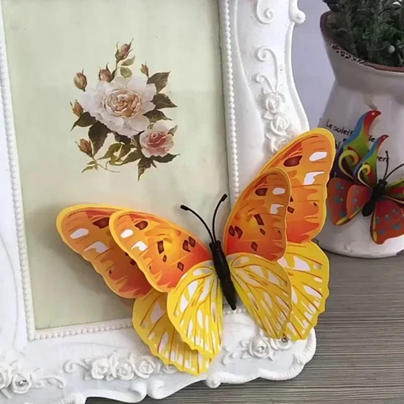 

3D Трехмерная Настенная Наклейка в виде бабочки, 12 штук, настенная декоративная наклейка для улицы, сада, детской комнаты, свадьбы, вечеринки
