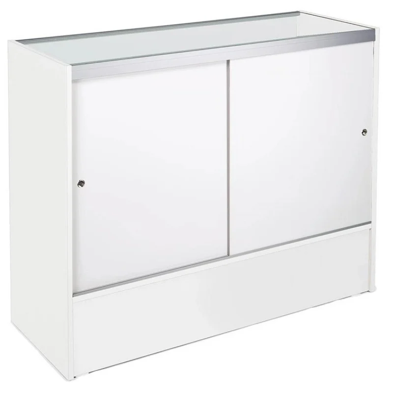 Деревянная стеклянная витрина размером 70 дюймов с регулируемыми полками