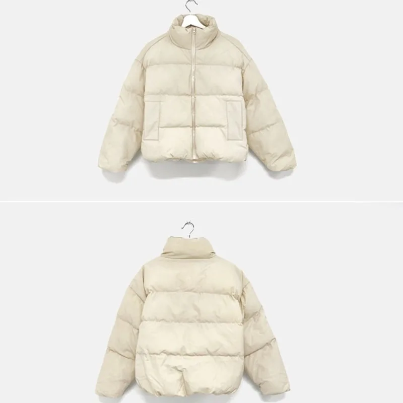 2022 Winter Parka Jacket Women Basic Warm Black Overcoat Female Korean Style Casual Beige Padded Autumn Puffer Coat Clothing