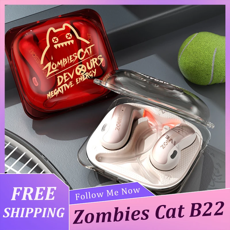 Фото Беспроводные наушники Zombi Cat B22 OWS с воздушной проводимостью, легкие спортивные защитные наушники, управление через смарт-приложение, Bluetooth 6.0, AI-перевод №1