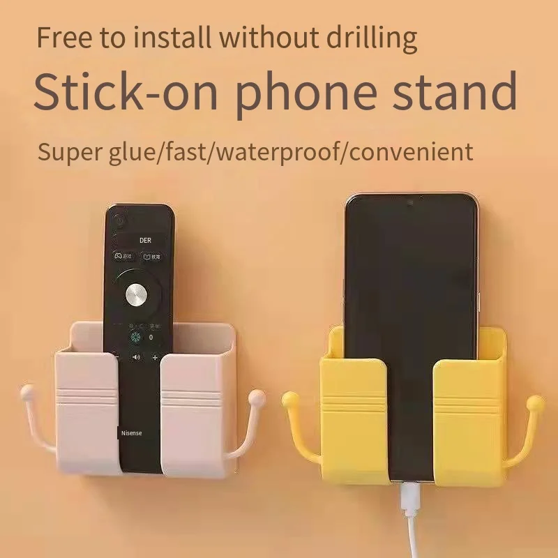 

Sticking Bracket with Hook Mobile Phone Charging Bracket Kitchen Punch Free Wall Mounted Mobile Phone Rack Kitchen Accessories