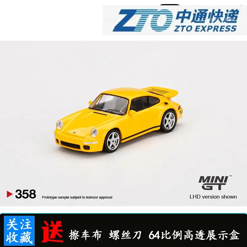 

MINI GT 1/ 64 RUF CTR Anniversary Blossom Yellow Diecast Car Model